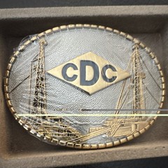 Vintage CDC Construction Crane Belt Buckle Award Tulsa OK w/ Original Case