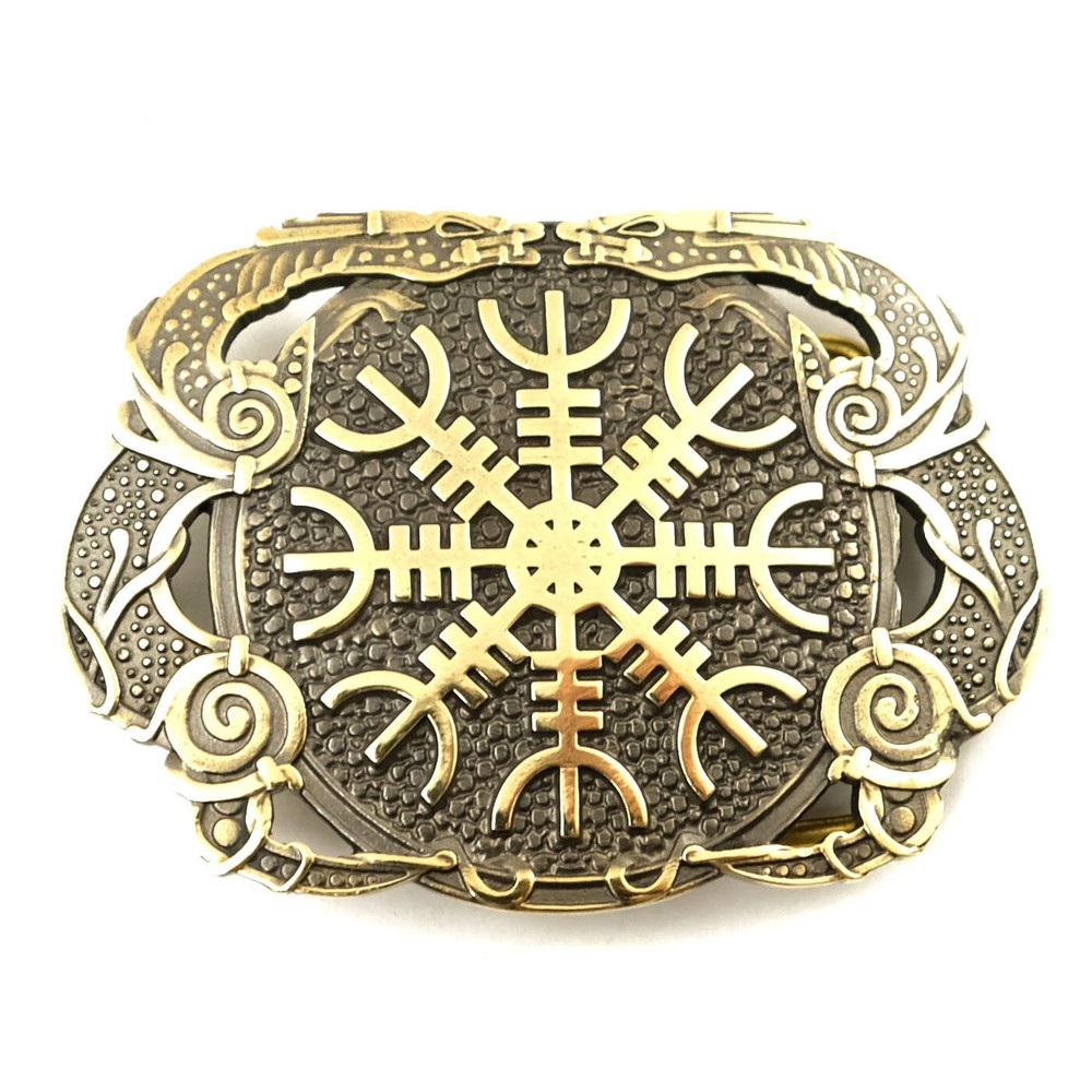 Helm of Awe belt buckle, Viking Helm of Terror Old Norse Scandinavian Pagan