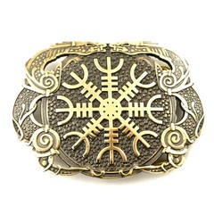 Helm of Awe belt buckle, Viking Helm of Terror Old Norse Scandinavian Pagan