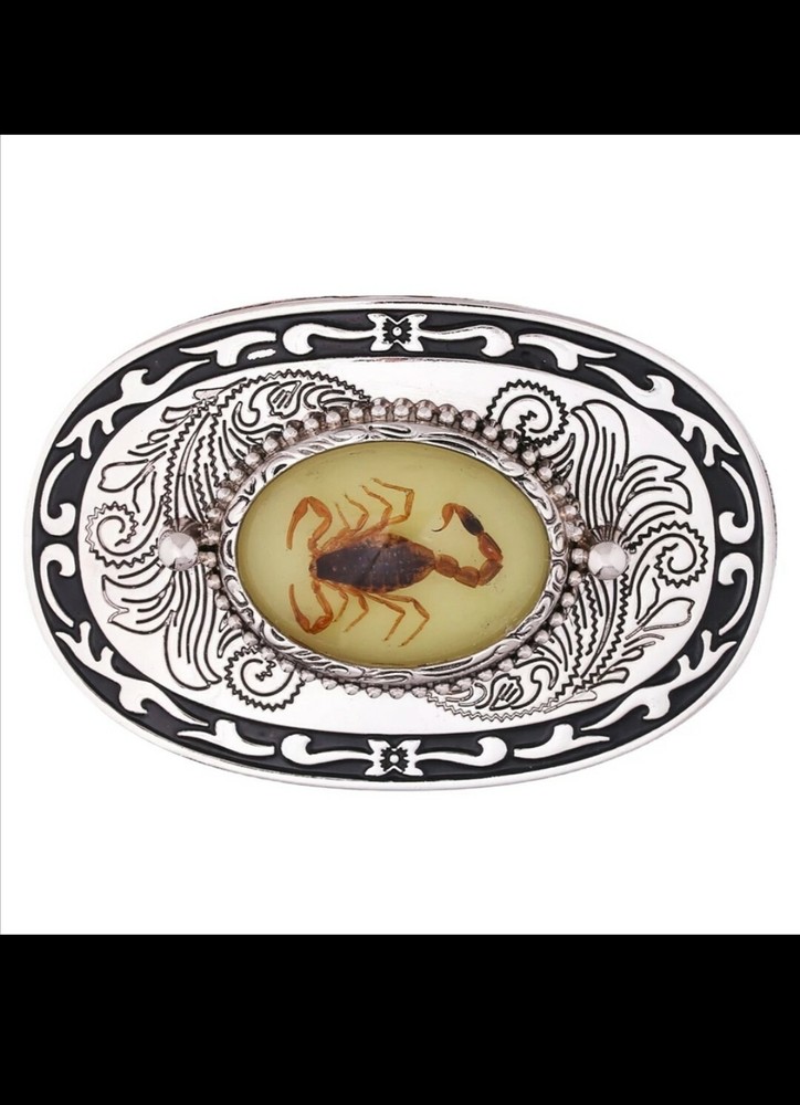 Vintage real Scorpion Belt Buckle 3D glow in dark belt buckle western style