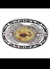 Vintage real Scorpion Belt Buckle 3D glow in dark belt buckle western style