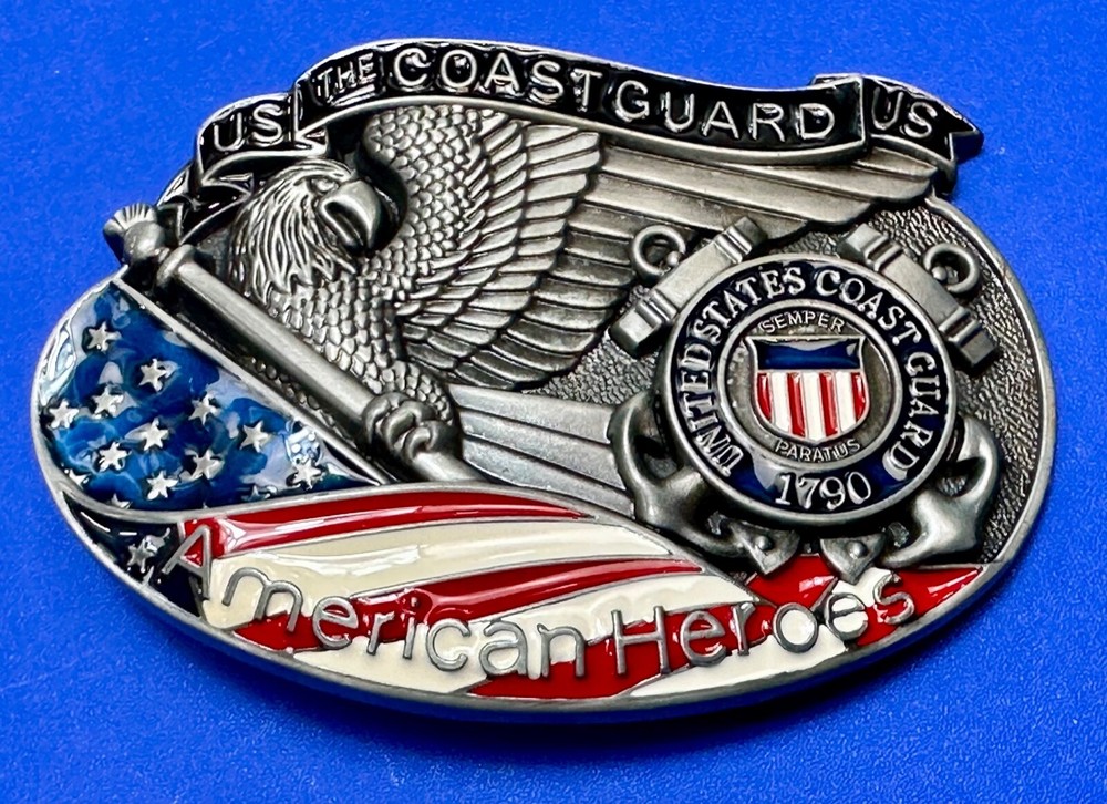 US Coast Guard America&rsquo;s Heroes – since 1790 Patriotic United States belt buckle