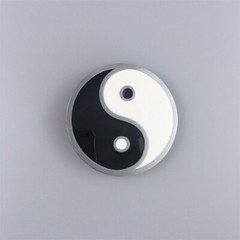 Vintage Style Enamel Yin Yang Taiji Round Belt Buckle also Stock in the US