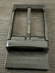 Perry Ellis Reversible Dark Silver Tone Simple Basic Belt Buckle fast shipping!!