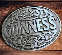 Guinness Celtic Knot Antique Silver Metal Belt Buckle