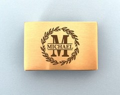 Buckle Engraved Solid Brass Belt Buckle Custom Personalized Monogrammed Buckle