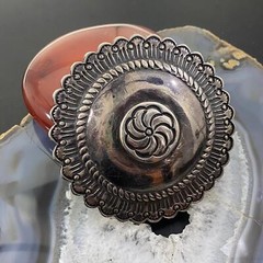 Vintage Native American Silver Rounded Stamped Belt Buckle For Men