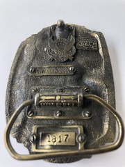 Vintage TEXAS 1986 Great American Buckle Co Brass #1817 Hunting Deer Duck Dog