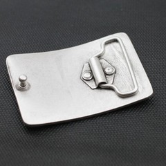 Antique Silver Double Star Relief Belt Buckle Textured Rustic Design