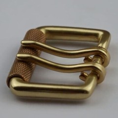 Heavy Duty Solid Brass Double Prong Roller Belt Buckle Fits 1.5&Prime; (38mm) Wide