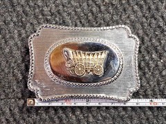 Vintage Covered Wagon Belt Buckle