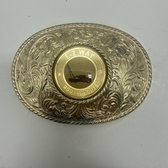 VTg 70s E-Z Way Roustabouts Oklahoma Gold Plated Belt Buckle Work Collectible