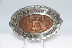 1970&rsquo;s Belt Buckle Oval Mixed Metal 200 Years Ago Liberty Bell