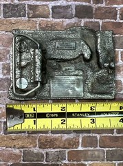 Vtg Bergamot Brass Works 1983 Belt Buckle Train Steam Engine Railroad Silver