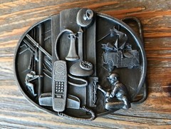 1988 SISKIYOU Telephone Communications Lineman Belt Buckle Z-50 U.S.A.