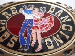 Rare Vintage Aminco Heritage Solid Brass Belt Buckle Country Square Dancing