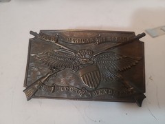 Bergamot Brass Works The Second Amendment Solid Brass Belt Buckle 4&Prime;×2.5&Prime;