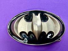 Batman DC Comics Superhero S07 Black & Silver Color Used Oval Belt Buckle