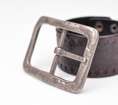 Retro Two-tone Solid Heavy Duty Center Bar Pin Belt Buckle For 40MM Leather Belt
