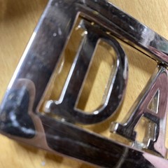 Vintage DAD Silver Metal Belt Buckle Chrome Spellout 1990’s