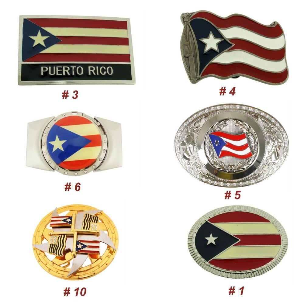 PUERTO RICO FLAG BELT BUCKLE puertorriquena Puertorriqueno Western Cowboy Style