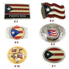 PUERTO RICO FLAG BELT BUCKLE puertorriquena Puertorriqueno Western Cowboy Style