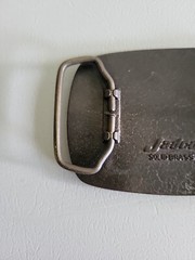 Vintage 1980s US SPRINT CALL BEFORE YOU DIG SOLID BRASS BELT BUCKLE