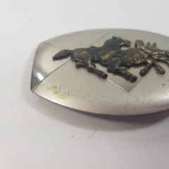 VTG Nickel Silver BELT BUCKLE big bucking Bronco Rodeo Horse Bull Riding