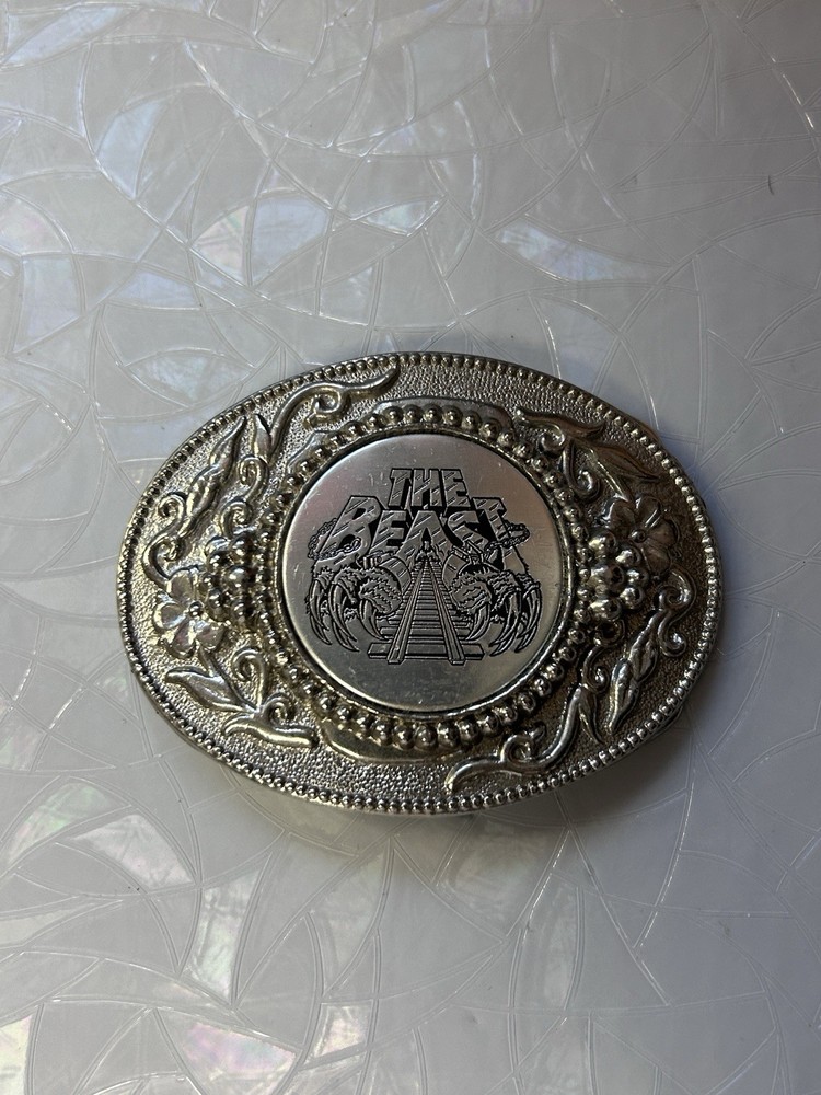 Rare Vintage Kings Island The Beast Roller Coaster Amusement Park Belt Buckle