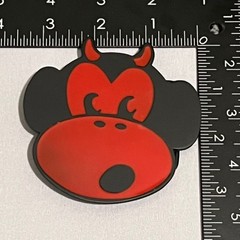 Novelty Devil Monkey Belt Buckle Black Red Cartoon Metal PVC Accessory Retro