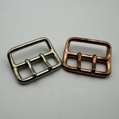 Copper Double Prong Buckle 45mm Leather Belt Fastener Bag Luggage Fasten Buckle