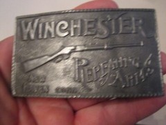 VINTAGE WINCHESTER REPEATING ARMS BELT BUCKLE – HEAVY – GW-12
