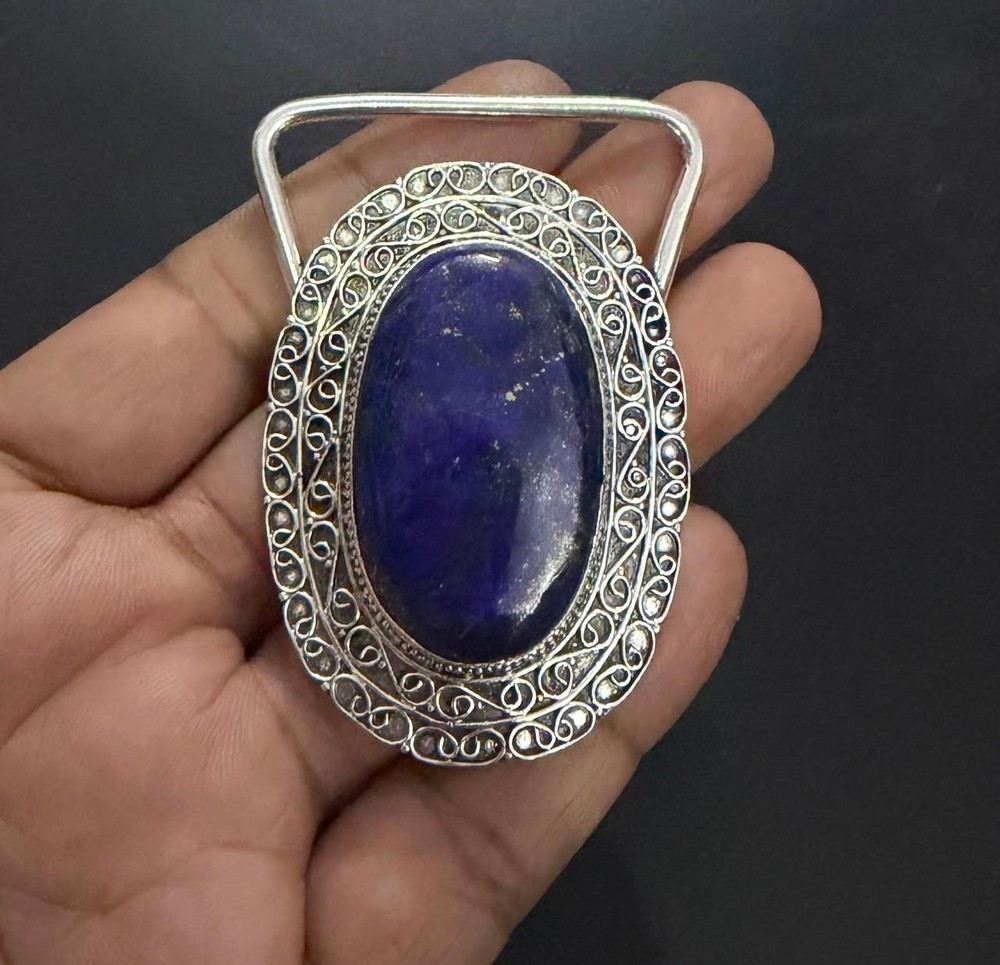Lapis Lazuli Gemstone 925 Sterling Silver Handmade Belt Buckles Gift For Love