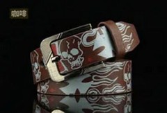 Skull Buckle Belt-Skeleton Pattern Pin Belts Punk Style Fashion Casual Waistband