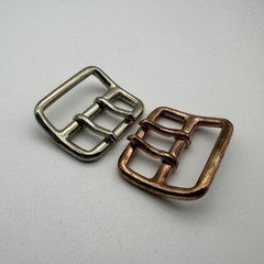 Copper Double Prong Buckle 45mm Leather Belt Fastener Bag Luggage Fasten Buckle