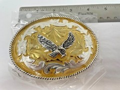 1 Mexican Alpaca Silver Brass Metal Western Belt Buckle EAGLE 3 Variations