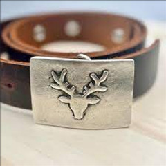 Deer Head Belt Buckle Metal Antique Rustic Hunting Motif For 40mm Belt