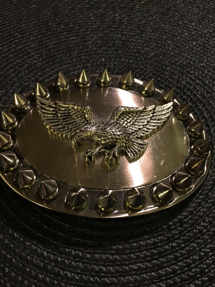 4&Prime; Mexican Metal Motorcycle Biker Belt Buckle Studded Eagle Stainless Steel