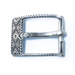 German silver belt buckle « Bayurok », Pin type, Ukrainian frame type belt buckle