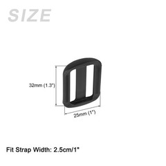 Bag Belt Glide Buckle (2.5cm/1&Prime;) 50Pcs, Plastic Adjustable Buckle Fasteners