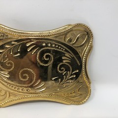 Crosses Flowers Tattoo Belt Plated Buckle Swirls Leaves Western Cowboy Rancher