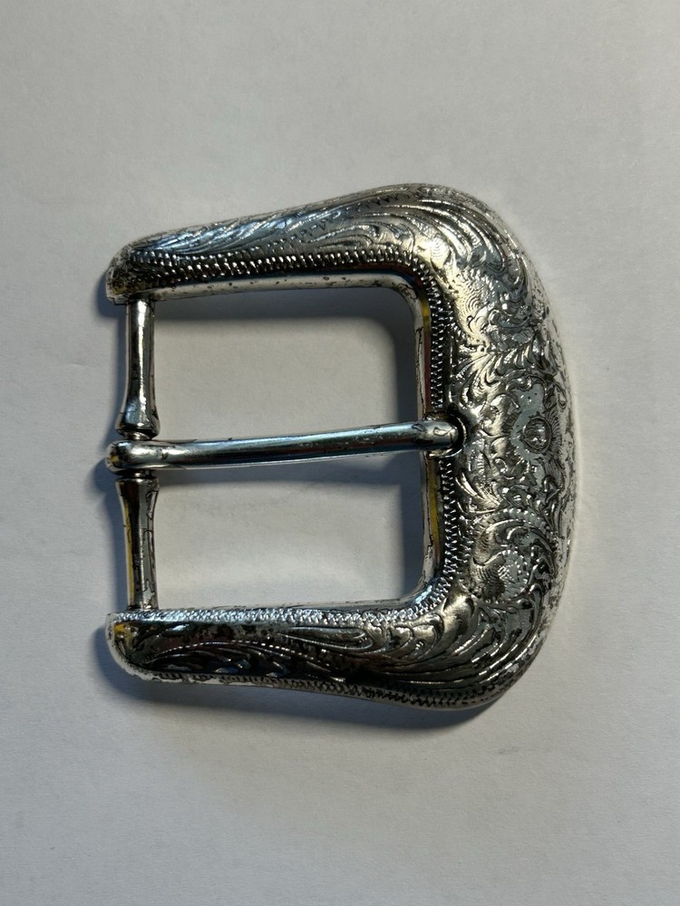 Western Women’s Belt Buckle Floral Boho 90s Rodeo Rockabilly Silver Tone