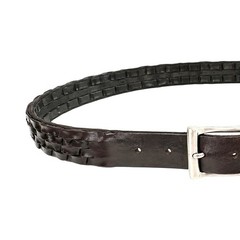 VTG 90s Cole Haan Basketweave Leather Belt 30 Brown Woven Overlay Nickel Buckle