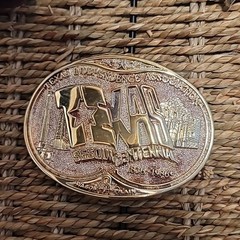 1986 Texas Sesquicentennial Belt Buckle 24kt gold palted new