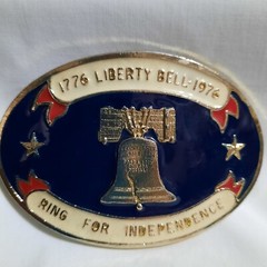 VTG Liberty Bell Bicentennial 1776 1976 Belt Buckle Patriotic American USA