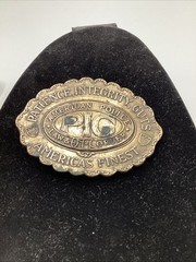 Vintage American Police PIG Belt Buckle Patience Integrity Guts Law Order