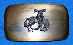 Bronco Rider Belt Buckle, Complete & Functional