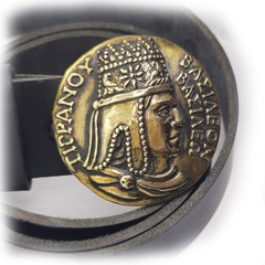 Tigran Kings of King Vasileon Vasilen Armenian Brass Belt Buckle with Leather
