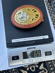 Western Buckle Oval Gold Silver Red Horse Rider Cowboy 2 » Hebillas Vaqueras