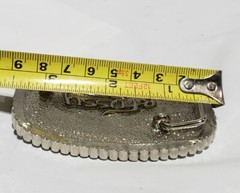 CLEAR CRYSTALS ART FASHION SILVERTONE BELT BUCKLE B FUSSY